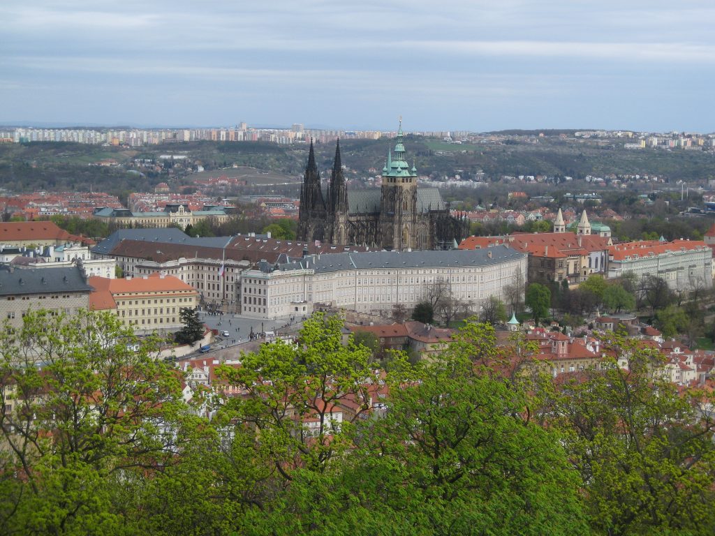 View of St Vitus Cathedral from Petrin Hill Observation Tower - Prague -  - Czech Republic