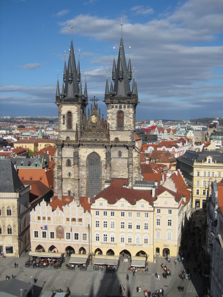 Tyn Church from the Old Town Hall tower - Prague -  - Czech Republic