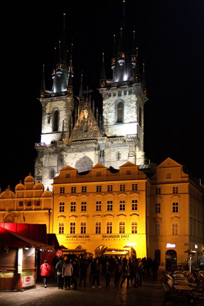 Tyn Church at night - Prague -  - Czech Republic