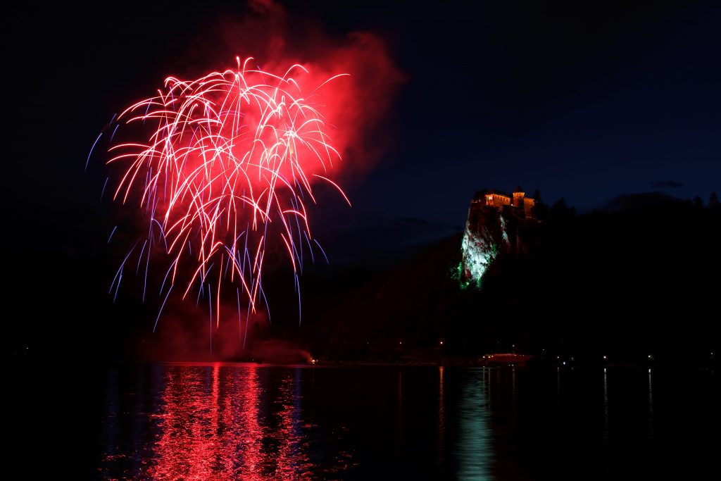 Fireworks over Bled Castle - Bled -  - Slovenia